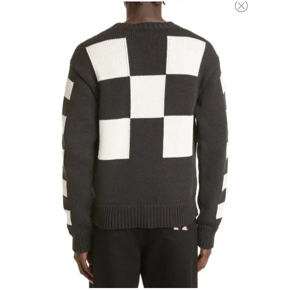OFF-WHITE C/O VIRGIL ABLOH Cotton CheckeredCrewneck Size XL Men's - Picture 5 of 12